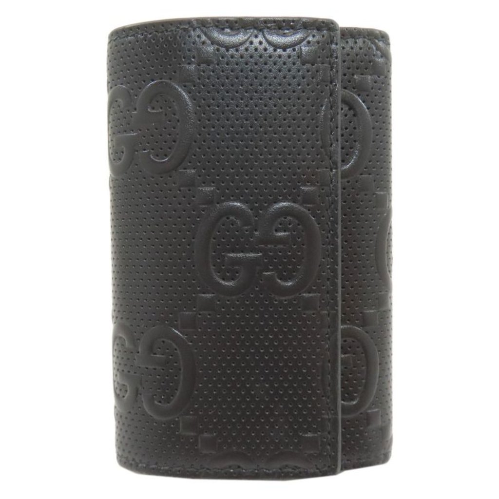 Gucci Gg Embossed Key Case Leather Holder